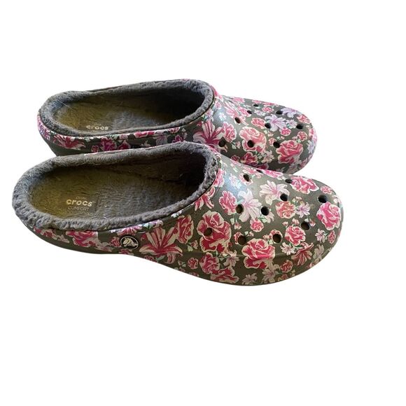 Crocs Freesail Graphic Floral Lined Clogs Womans size 11 - Picture 1 of 5